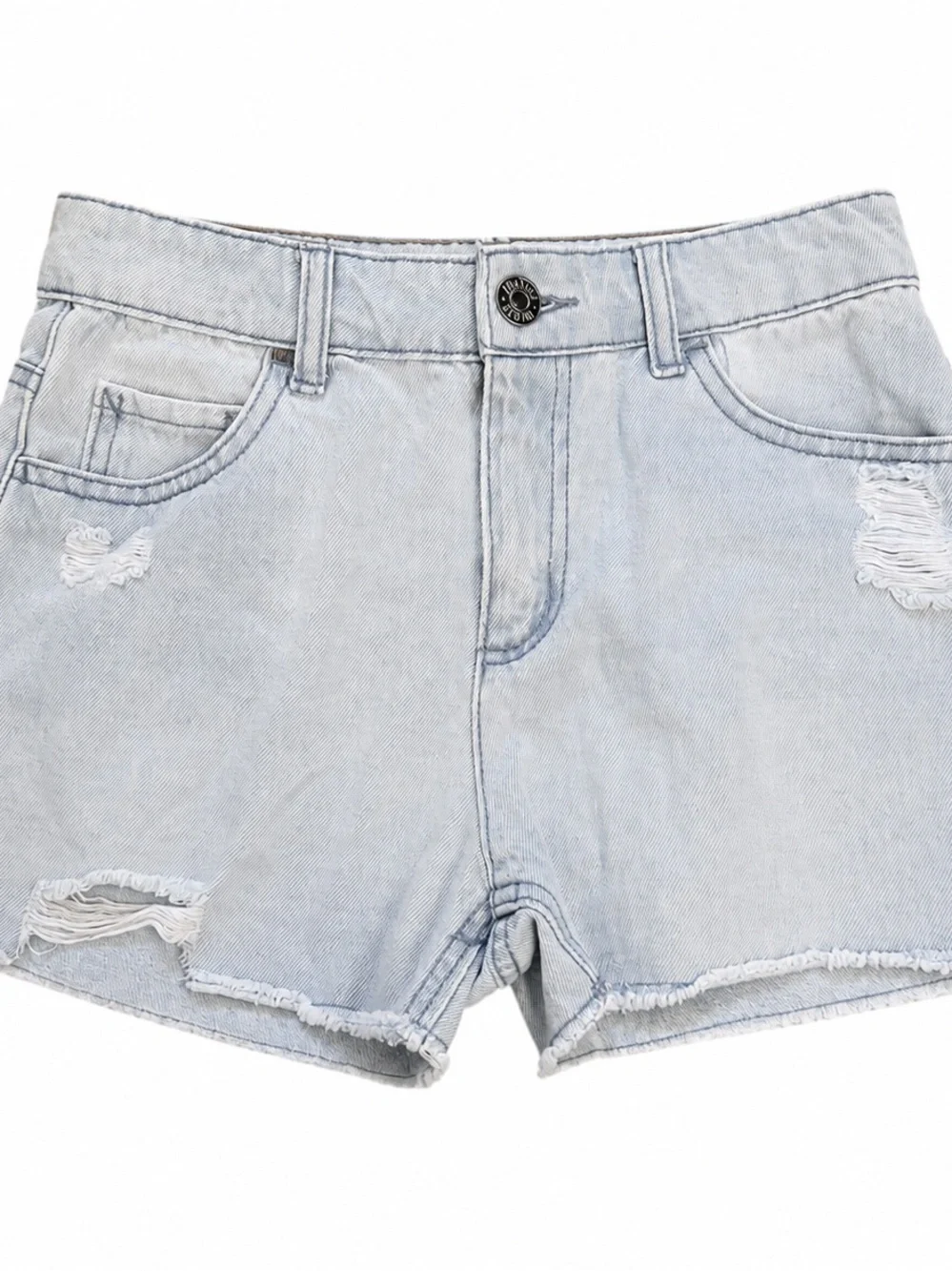 Justice Light Wash Distressed Denim Shorts Girls Size 10